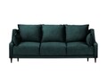 Canapea extensibila, Freesia, Mazzini Sofas, 3 locuri, cu lada de depozitare, 215x94x90 cm, catifea, albastru petrol
