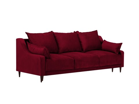 Canapea extensibila, Freesia, Mazzini Sofas, 3 locuri, cu lada de depozitare, 215x94x90 cm, catifea, rosu