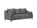 Canapea extensibila, Freesia, Mazzini Sofas, 3 locuri, cu lada de depozitare, 215x94x90 cm, catifea, gri deschis