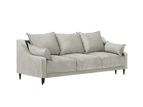 Canapea extensibila, Freesia, Mazzini Sofas, 3 locuri, cu lada de depozitare, 215x94x90 cm, catifea, bej