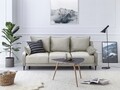 Canapea extensibila, Freesia, Mazzini Sofas, 3 locuri, cu lada de depozitare, 215x94x90 cm, catifea, bej