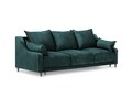 Canapea extensibila, Lilas, Mazzini Sofas, 3 locuri, cu lada de depozitare, 215x94x90 cm, catifea, albastru petrol