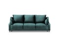 Canapea extensibila, Lilas, Mazzini Sofas, 3 locuri, cu lada de depozitare, 215x94x90 cm, catifea, albastru petrol
