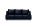 Canapea extensibila, Lilas, Mazzini Sofas, 3 locuri, cu lada de depozitare, 215x94x90 cm, catifea, albastru inchis