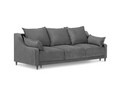 Canapea extensibila, Lilas, Mazzini Sofas, 3 locuri, cu lada de depozitare, 215x94x90 cm, catifea, gri deschis