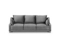 Canapea extensibila, Lilas, Mazzini Sofas, 3 locuri, cu lada de depozitare, 215x94x90 cm, catifea, gri deschis