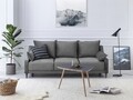 Canapea extensibila, Lilas, Mazzini Sofas, 3 locuri, cu lada de depozitare, 215x94x90 cm, catifea, gri deschis