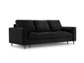 Canapea extensibila, Camellia, Mazzini Sofas, 3 locuri, cu lada de depozitare, 220x100x92 cm, catifea, negru