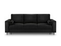 Canapea extensibila, Camellia, Mazzini Sofas, 3 locuri, cu lada de depozitare, 220x100x92 cm, catifea, negru