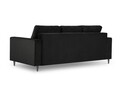 Canapea extensibila, Camellia, Mazzini Sofas, 3 locuri, cu lada de depozitare, 220x100x92 cm, catifea, negru