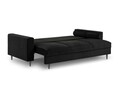 Canapea extensibila, Camellia, Mazzini Sofas, 3 locuri, cu lada de depozitare, 220x100x92 cm, catifea, negru