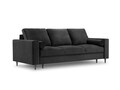 Canapea extensibila, Camellia, Mazzini Sofas, 3 locuri, cu lada de depozitare, 220x100x92 cm, catifea, gri inchis