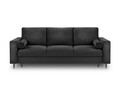 Canapea extensibila, Camellia, Mazzini Sofas, 3 locuri, cu lada de depozitare, 220x100x92 cm, catifea, gri inchis