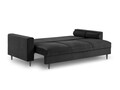 Canapea extensibila, Camellia, Mazzini Sofas, 3 locuri, cu lada de depozitare, 220x100x92 cm, catifea, gri inchis