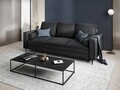 Canapea extensibila, Camellia, Mazzini Sofas, 3 locuri, cu lada de depozitare, 220x100x92 cm, catifea, gri inchis