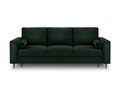 Canapea extensibila, Camellia, Mazzini Sofas, 3 locuri, cu lada de depozitare, 220x100x92 cm, catifea, verde bottle