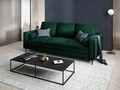 Canapea extensibila, Camellia, Mazzini Sofas, 3 locuri, cu lada de depozitare, 220x100x92 cm, catifea, verde bottle
