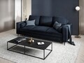 Canapea extensibila, Camellia, Mazzini Sofas, 3 locuri, cu lada de depozitare, 220x100x92 cm, catifea, albastru inchis