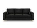 Canapea extensibila, Mimosa, Mazzini Sofas, 3 locuri, cu lada de depozitare, 220x100x92 cm, catifea, negru