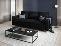Canapea extensibila, Mimosa, Mazzini Sofas, 3 locuri, cu lada de depozitare, 220x100x92 cm, catifea, negru