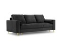 Canapea extensibila, Mimosa, Mazzini Sofas, 3 locuri, cu lada de depozitare, 220x100x92 cm, catifea, gri inchis