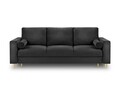 Canapea extensibila, Mimosa, Mazzini Sofas, 3 locuri, cu lada de depozitare, 220x100x92 cm, catifea, gri inchis