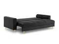 Canapea extensibila, Mimosa, Mazzini Sofas, 3 locuri, cu lada de depozitare, 220x100x92 cm, catifea, gri inchis