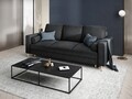 Canapea extensibila, Mimosa, Mazzini Sofas, 3 locuri, cu lada de depozitare, 220x100x92 cm, catifea, gri inchis