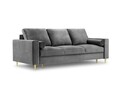 Canapea extensibila, Mimosa, Mazzini Sofas, 3 locuri, cu lada de depozitare, 220x100x92 cm, catifea, gri deschis