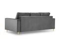 Canapea extensibila, Mimosa, Mazzini Sofas, 3 locuri, cu lada de depozitare, 220x100x92 cm, catifea, gri deschis
