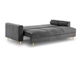 Canapea extensibila, Mimosa, Mazzini Sofas, 3 locuri, cu lada de depozitare, 220x100x92 cm, catifea, gri deschis
