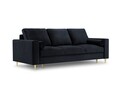 Canapea extensibila, Mimosa, Mazzini Sofas, 3 locuri, cu lada de depozitare, 220x100x92 cm, catifea, albastru inchis