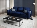 Canapea extensibila, Mimosa, Mazzini Sofas, 3 locuri, cu lada de depozitare, 220x100x92 cm, catifea, albastru regal