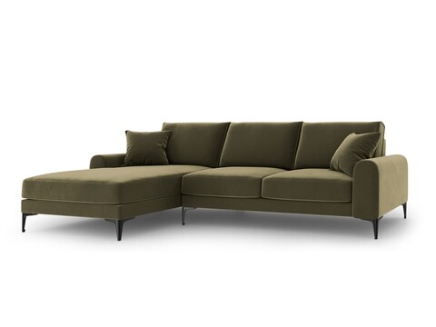 Coltar stanga, Madara, Mazzini Sofas, 5 locuri, 254x182x90 cm, catifea, verde