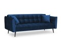 Canapea extensibila, Canna, Mazzini Sofas, 3 locuri, 225x100x85 cm, catifea, albastru regal