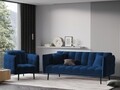 Canapea extensibila, Canna, Mazzini Sofas, 3 locuri, 225x100x85 cm, catifea, albastru regal