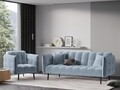 Canapea extensibila, Canna, Mazzini Sofas, 3 locuri, 225x100x85 cm, catifea, albastru deschis