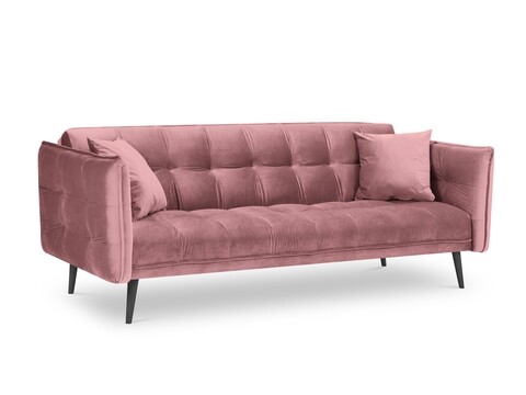 Canapea extensibila, Canna, Mazzini Sofas, 3 locuri, 225x100x85 cm, catifea, roz