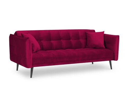 Canapea extensibila, Canna, Mazzini Sofas, 3 locuri, 225x100x85 cm, catifea, rosu vin