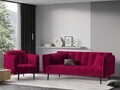 Canapea extensibila, Canna, Mazzini Sofas, 3 locuri, 225x100x85 cm, catifea, rosu vin
