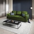 Kanapéágy, Camellia, Mazzini Kanapék, 3 ülőhely, tárolódobozzal, 220x100x92 cm, bársony, zöld