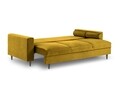 Canapea extensibila, Camellia, Mazzini Sofas, 3 locuri, cu lada de depozitare, 220x100x92 cm, catifea, galben