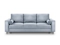 Canapea extensibila, Camellia, Mazzini Sofas, 3 locuri, cu lada de depozitare, 220x100x92 cm, catifea, albastru deschis