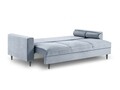 Canapea extensibila, Camellia, Mazzini Sofas, 3 locuri, cu lada de depozitare, 220x100x92 cm, catifea, albastru deschis