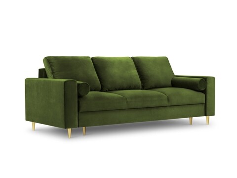 Canapea extensibila, Mimosa, Mazzini Sofas, 3 locuri, cu lada de depozitare, 220x100x92 cm, catifea, verde
