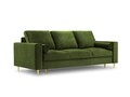 Canapea extensibila, Mimosa, Mazzini Sofas, 3 locuri, cu lada de depozitare, 220x100x92 cm, catifea, verde