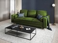 Canapea extensibila, Mimosa, Mazzini Sofas, 3 locuri, cu lada de depozitare, 220x100x92 cm, catifea, verde