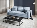 Canapea extensibila, Mimosa, Mazzini Sofas, 3 locuri, cu lada de depozitare, 220x100x92 cm, catifea, albastru deschis