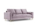 Canapea extensibila, Mimosa, Mazzini Sofas, 3 locuri, cu lada de depozitare, 220x100x92 cm, catifea, lavanda