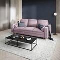 Canapea extensibila, Mimosa, Mazzini Sofas, 3 locuri, cu lada de depozitare, 220x100x92 cm, catifea, lavanda